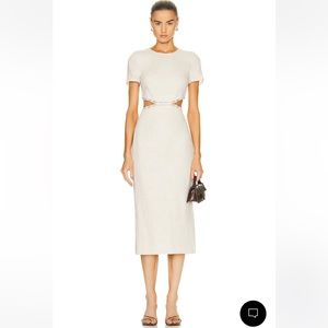 NWT Staud Matteo Dress; beige linen; size 4